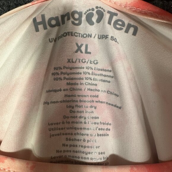 Hang Ten Top Womens XL Orange Stretch Knit Pullover Long Sleeve UV Protection - Picture 4 of 6